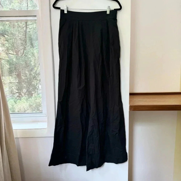 New Free People Danelle Set Two Piece Wide Leg Pants Crop Top Ruffle Black - Picture 10 of 17